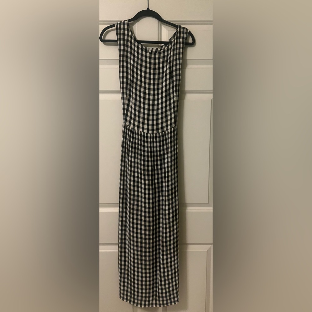 Black and White Gingham Maxi Dress